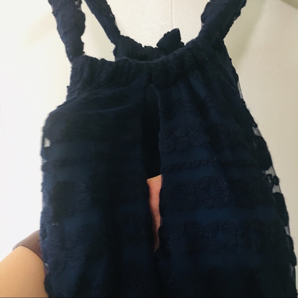 • BUNDLED // trina turk navy tie-back halter lace dress • - Picture 3 of 7